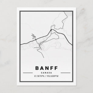 Postale Carte des villes de voyage de Banff Alberta