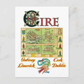 Postale Carte des villes Eire