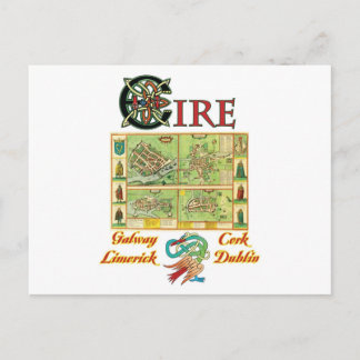 Postale Carte des villes Eire