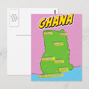 Postale Carte des voyages au Ghana