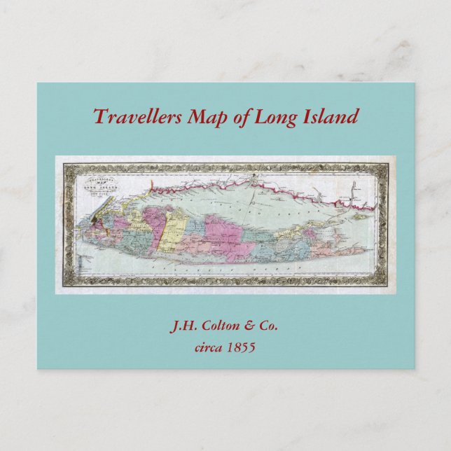 Postale Carte des voyageurs de Long Island, 1855-1857 (Devant)