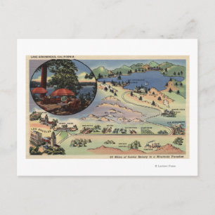 Postale Carte détaillée de LA au lac