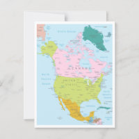 Carte détaillée du continent nord-américain