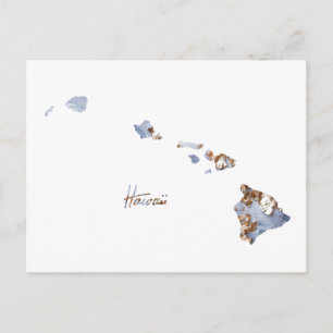 Postale Carte d'état Blue & Gold Hawaii