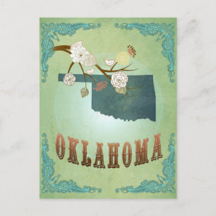 Postale Carte d'état de l'Oklahoma - Vert