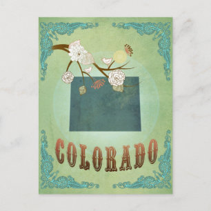 Postale Carte d'état du Colorado - Vert