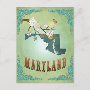 Postale Carte d'état du Maryland - Vert