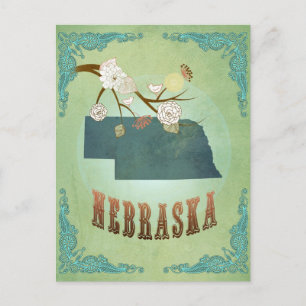 Postale Carte d'état du Nebraska - Vert