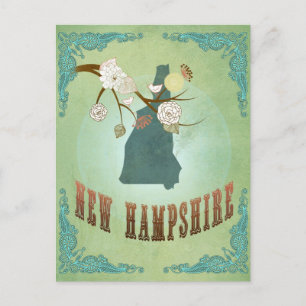 Postale Carte d'état du New Hampshire - Vert