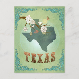 Postale Carte d'état du Texas - Vert