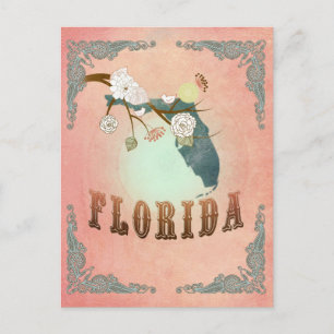 Postale Carte d'état moderne de Floride Vintage - Pastel P