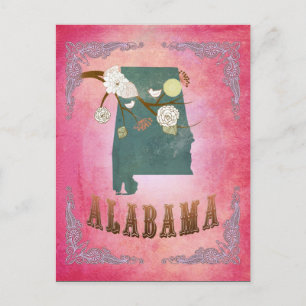 Postale Carte d'état moderne Vintage de l'Alabama - Candy 