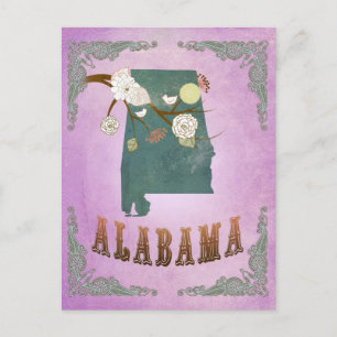 Postale Carte d'état moderne Vintage de l'Alabama - Grappe