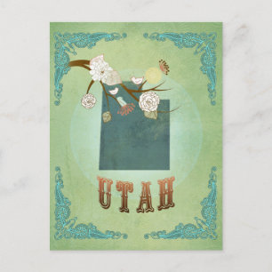 Postale Carte d'état moderne Vintage de l'Utah - Sage Gree