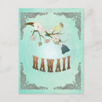 Carte d'état moderne Vintage Hawaii - bleu turquoi