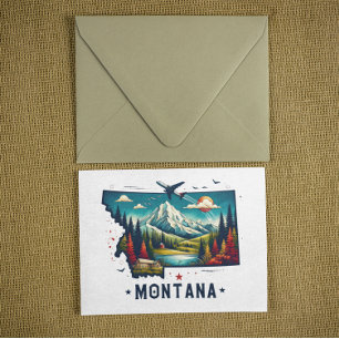 Postale Carte d'état Retro Vintage Montana