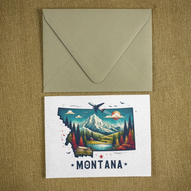 Postale Carte d'état Retro Vintage Montana (montana usa retro vintage postcard)