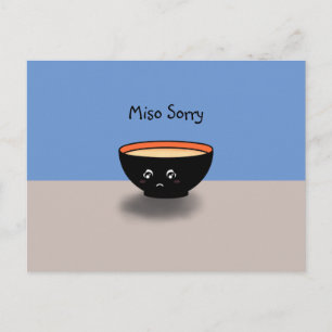 Postale Carte d'excuses "Miso Désolé" (bleu/beige)