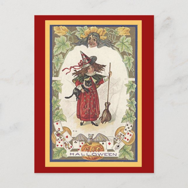 Postale Carte d'Halloween amusante avec correspondance (Devant)