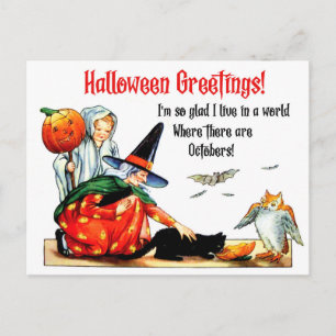 Postale Carte d'Halloween avec citation inspirante