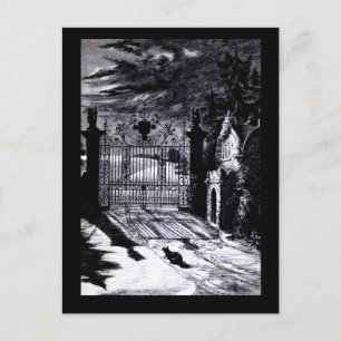 Postale Carte d'Halloween de la scène de cimetière éffraya