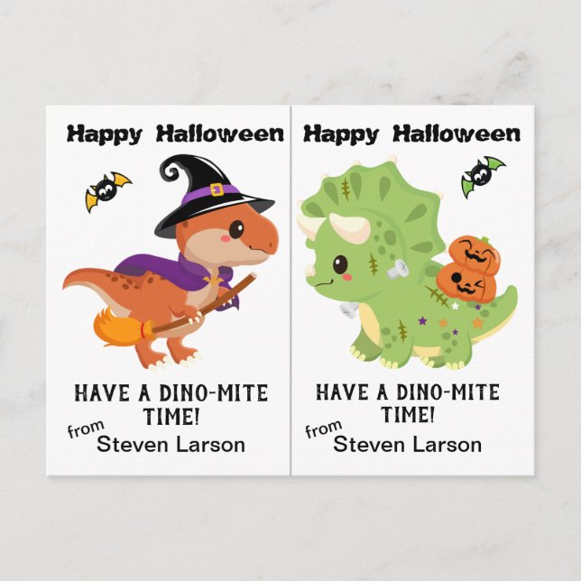 Postale Carte d'Halloween Dino-Mite Dinosaurs (Devant)