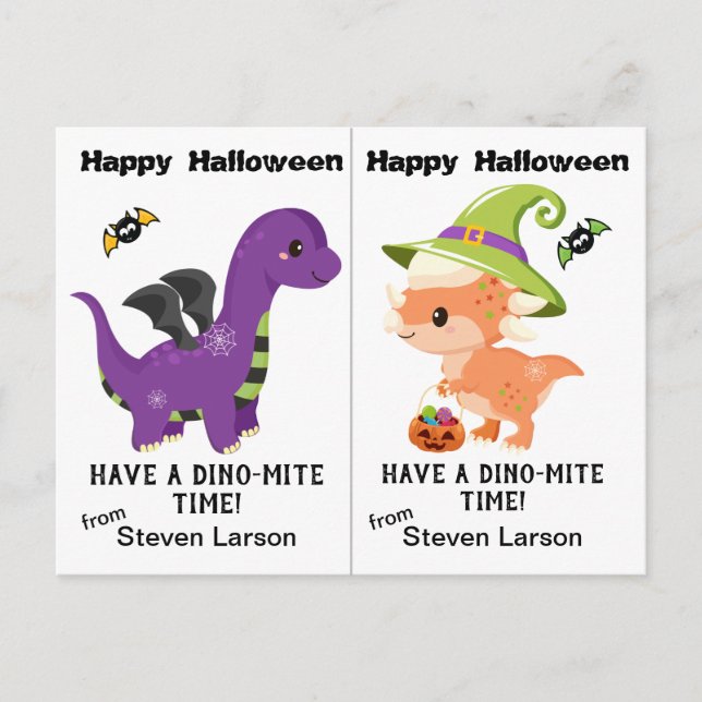 Postale Carte d'Halloween Dino-Mite Dinosaurs (Devant)
