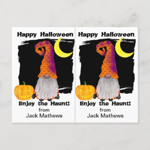 Postale Carte d'Halloween Gnome Wizard
