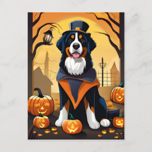 Postale Carte d'Halloween pour chien de montagne bernois