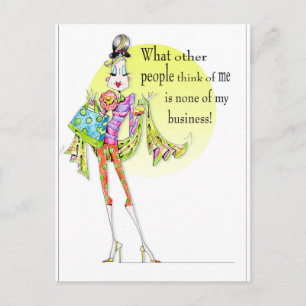 Postale Carte d'Humour pour femmes amusante avec un dessin