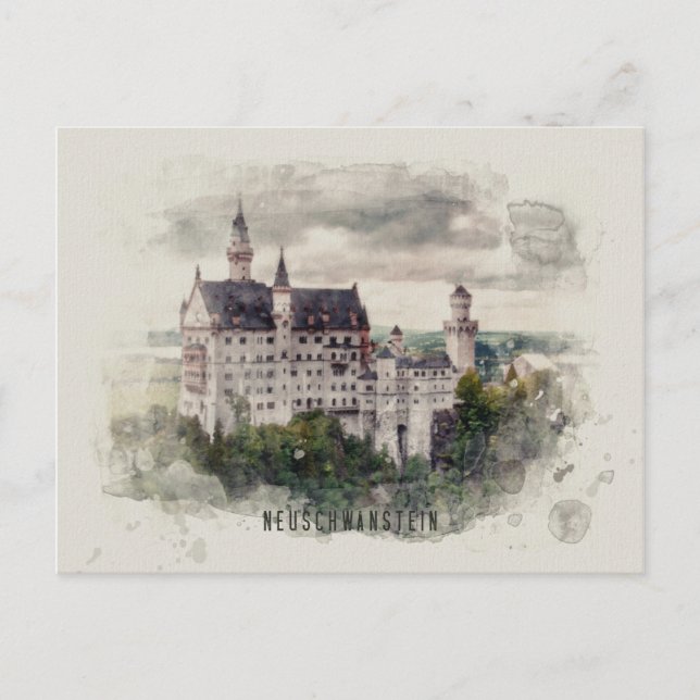 Postale Carte d'identité de Neuschwanstein (Devant)
