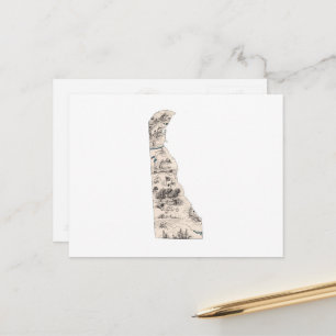 Postale Carte d'image Vintage Delaware Antique State Chart