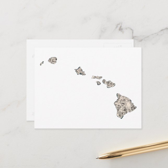 Postale Carte d'image Vintage Hawaii Antique State Chart (Devant/Arrière en situation)