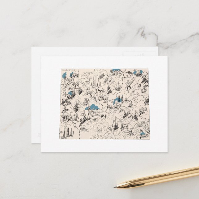 Postale Carte d'image Vintage Wyoming Antique (Devant/Arrière en situation)