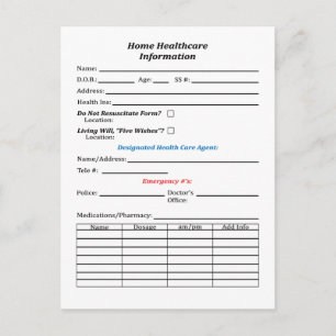 Postale Carte d'information sur les soins de santé avec im