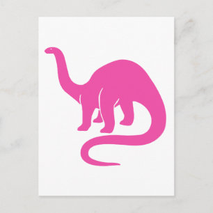 Postale Carte Dinosaur - Rose