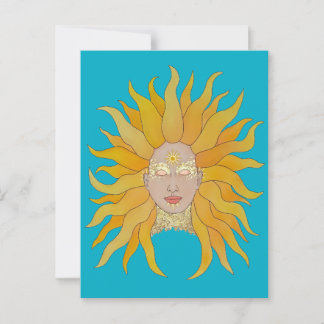 Postale Carte d'inspiration Boho turquoise jaune or