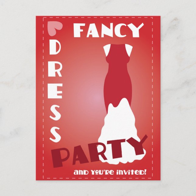 Postale Carte d'invitation à une soirée en tenue de soirée (Devant)