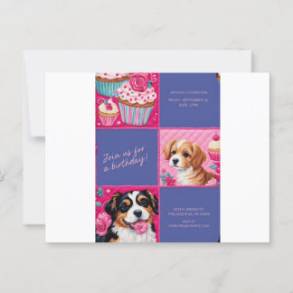 POSTALE CARTE D'INVITATION D'ANNIVERSAIRE