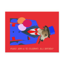 Carte d'invitation d'anniversaire de Greyhound Des