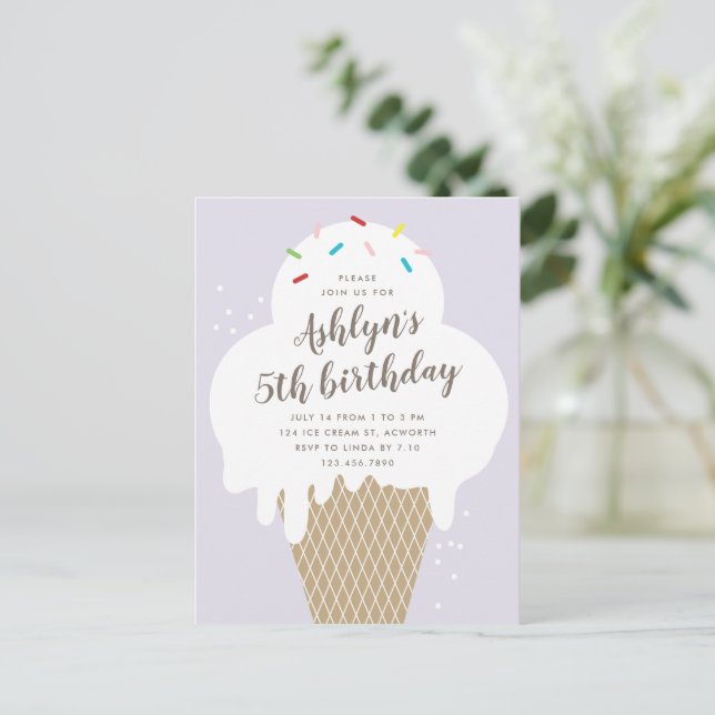 Postale Carte d'invitation de fête d'anniversaire pour enf (Debout devant)