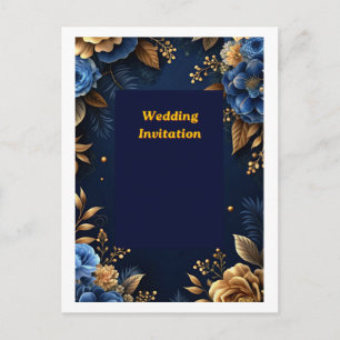Postale Carte d'invitation de mariage élégante Fleur T P