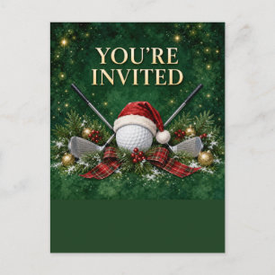Postale Carte d'invitation de Noël de golf 