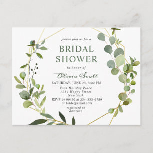 Postale Carte d'invitation Eucalyptus nuptiale moderne