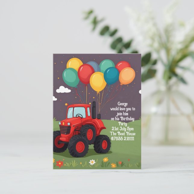 Postale Carte d'invitation personnalisée pour fête d'anniv (Debout devant)