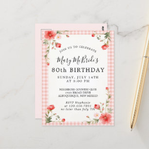 Postale Carte d'invitation pour 80e anniversaire