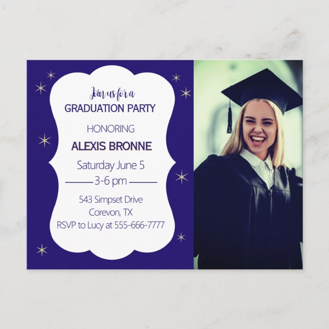 Postale Carte d'invitation pour la fête de remise des dipl (Devant)