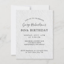 Carte d'invitation pour les 80 ans
