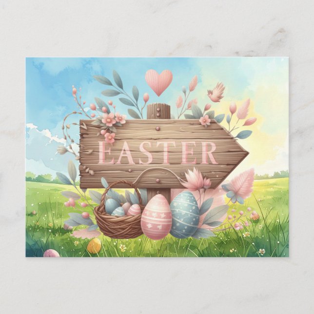 Postale Carte d'invitation pour une fête de Pâques  (Devant)