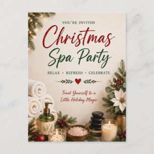 Postale Carte d'invitation pour une fête de spa de Noël